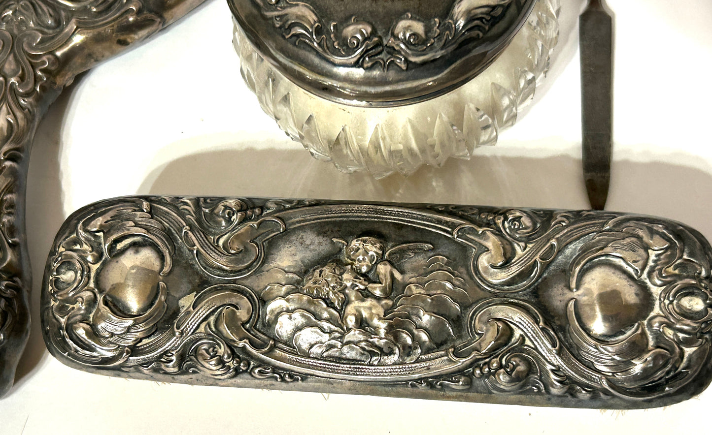 UNGER BROTHERS STERLING LOVES DREAM  DRESSER SET