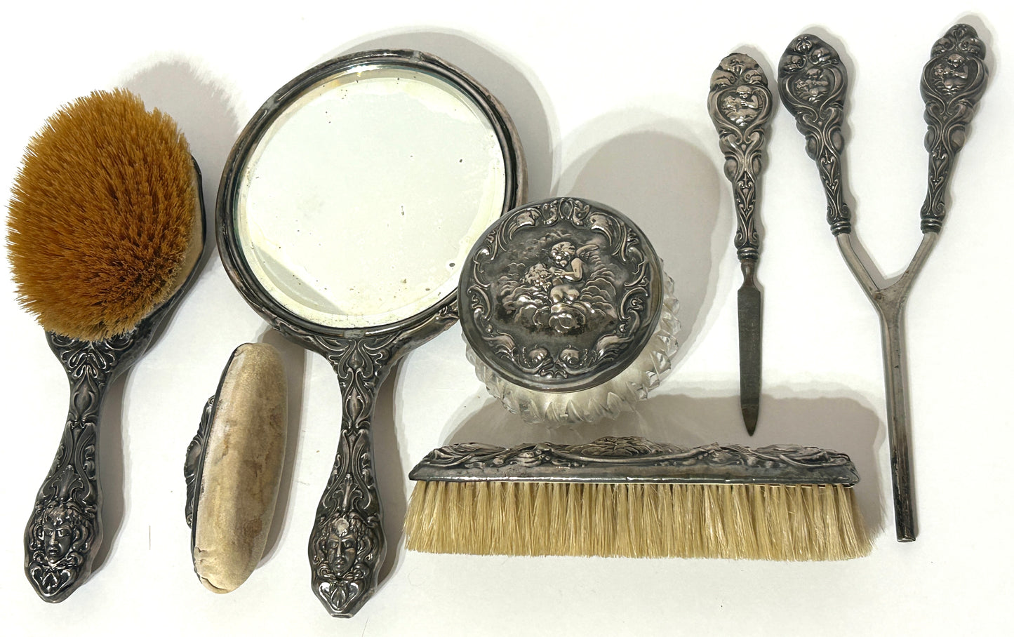 UNGER BROTHERS STERLING LOVES DREAM  DRESSER SET