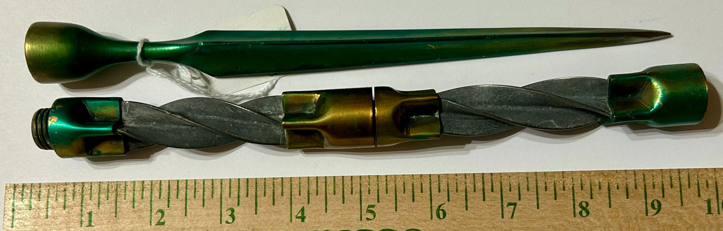LIGHTNING ROD SALESMAN SAMPLE OF ROD SECTION AND TIP IN CASE