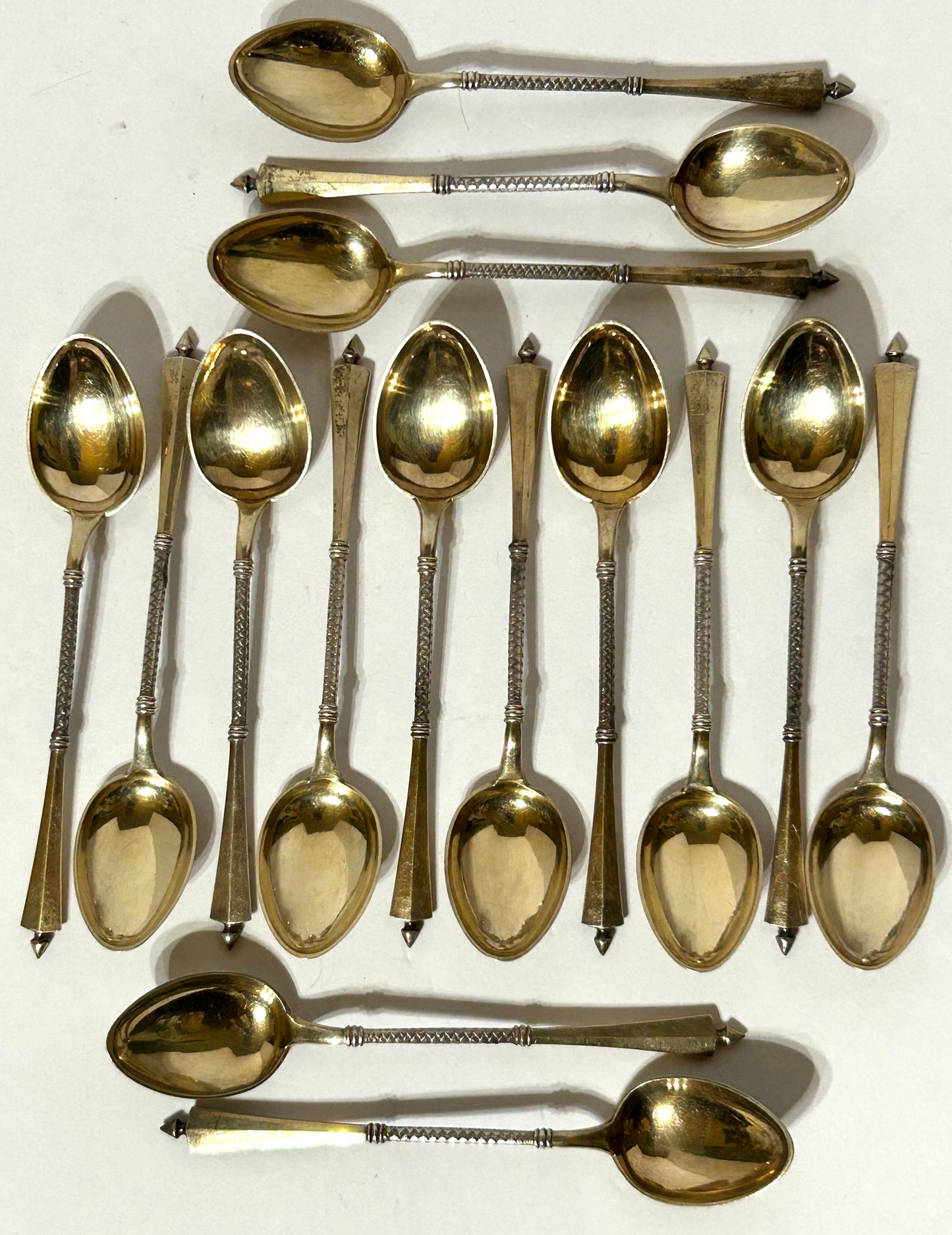 ANTIQUE SIMON GROTH DENMARK DEMITASSE SPOONS STERLING 1897