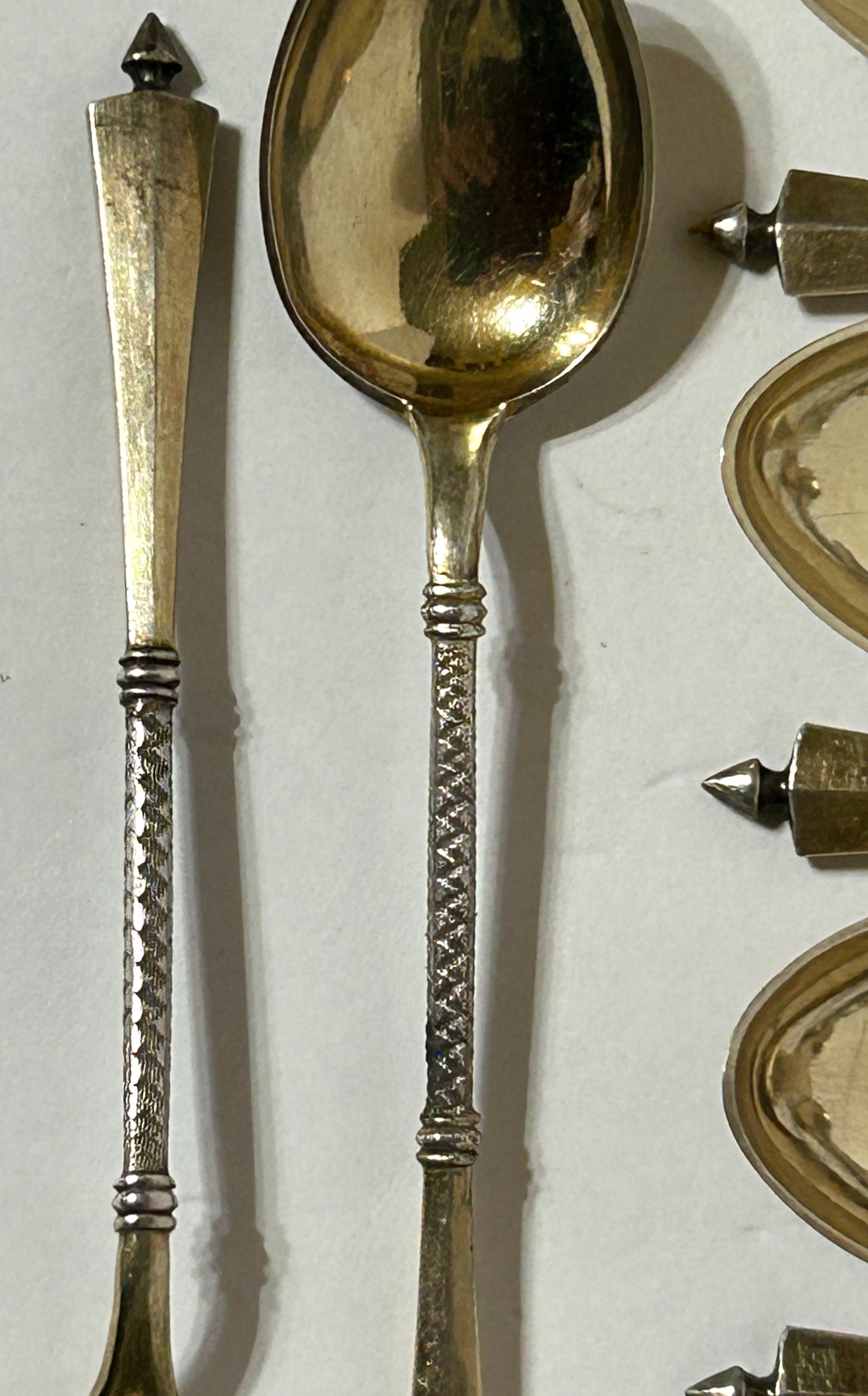 ANTIQUE SIMON GROTH DENMARK DEMITASSE SPOONS STERLING 1897