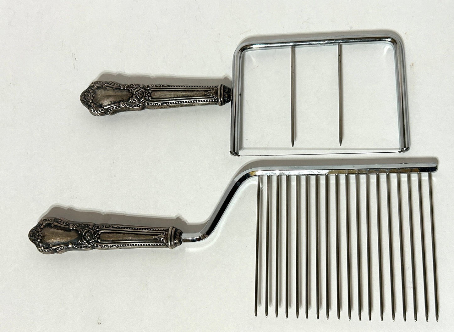 STERLING HANDLES PAIR OF CHEESE AND MEAT SLICERS