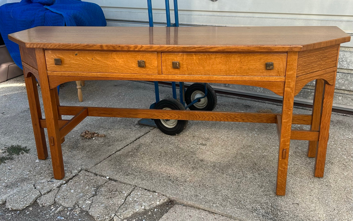 RARE LIMBERT OAK ARTS & CRAFTS SOFA TABLE