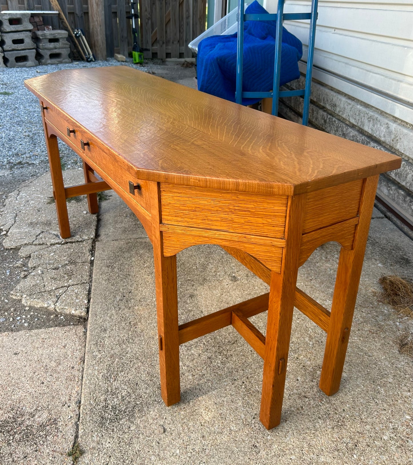 RARE LIMBERT OAK ARTS & CRAFTS SOFA TABLE