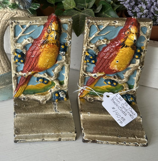 PR. CAST IRON CARDINALS BOOK ENDS