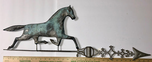 ANTIQUE COPPER RUNNING HORSE WEATHERVANE