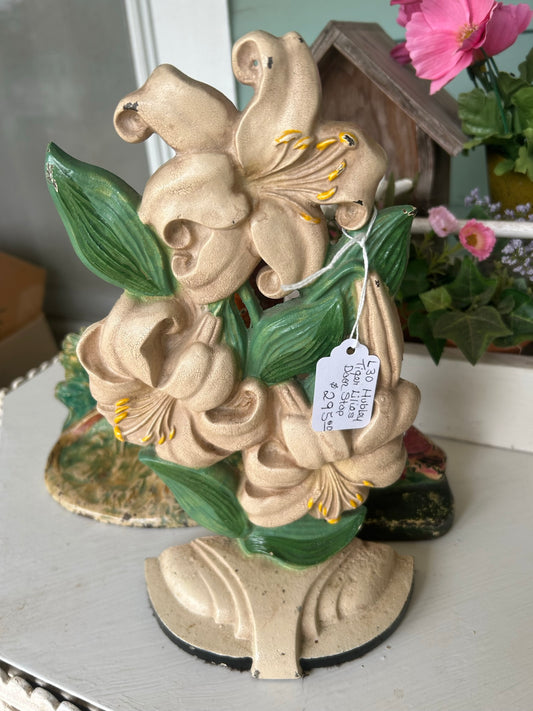 TIGER LILIES CAST IRON DOOR STOP