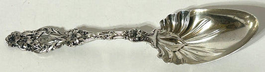 WHITING STERLING LILY PATTERN LARGE SALAD SERVING SPOON