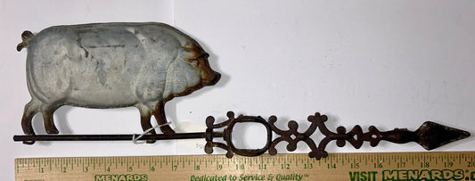 ANTIQUE PIG WEATHERVANE LIGHTNING ROD ARROW