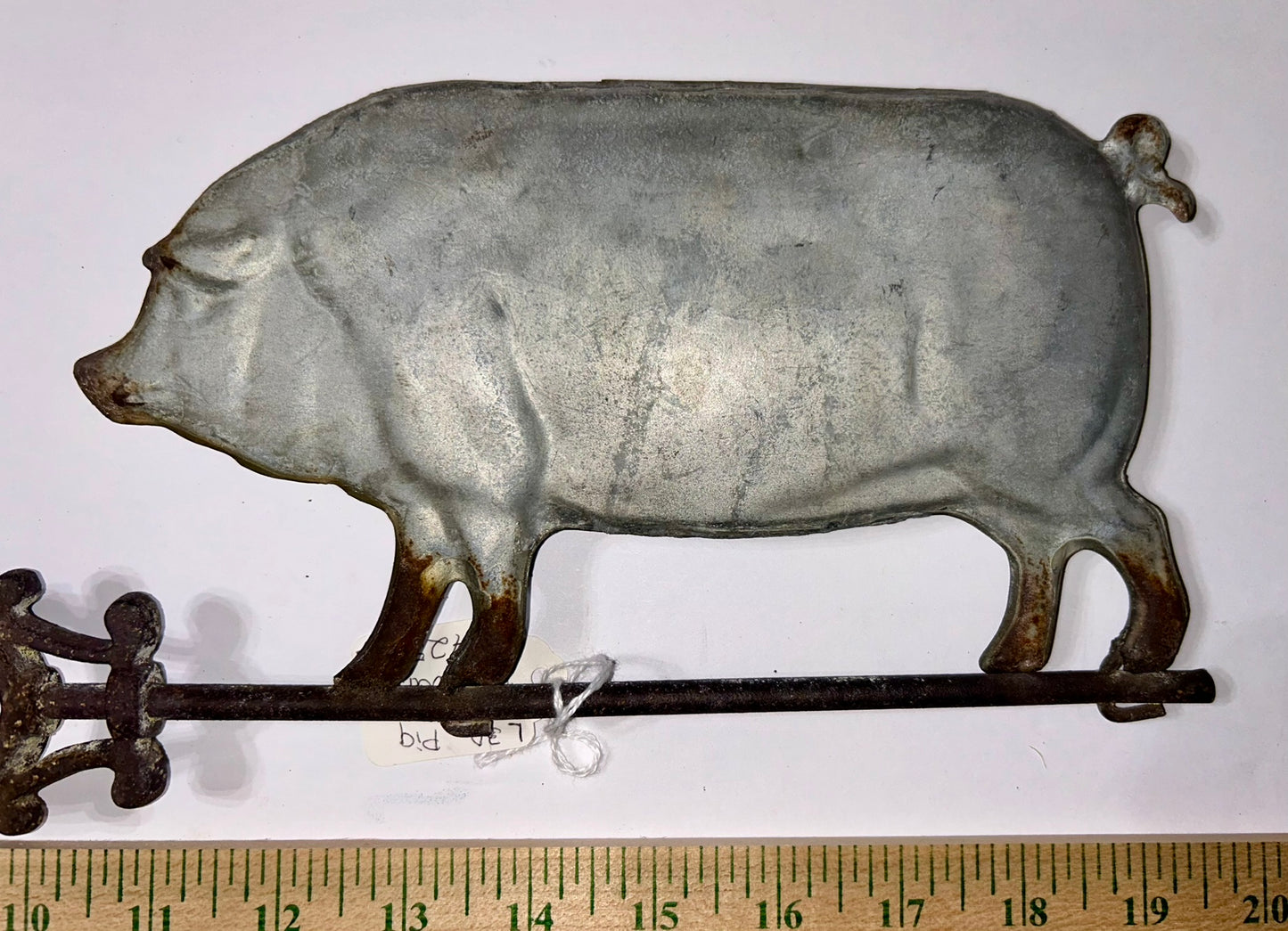ANTIQUE PIG WEATHERVANE LIGHTNING ROD ARROW