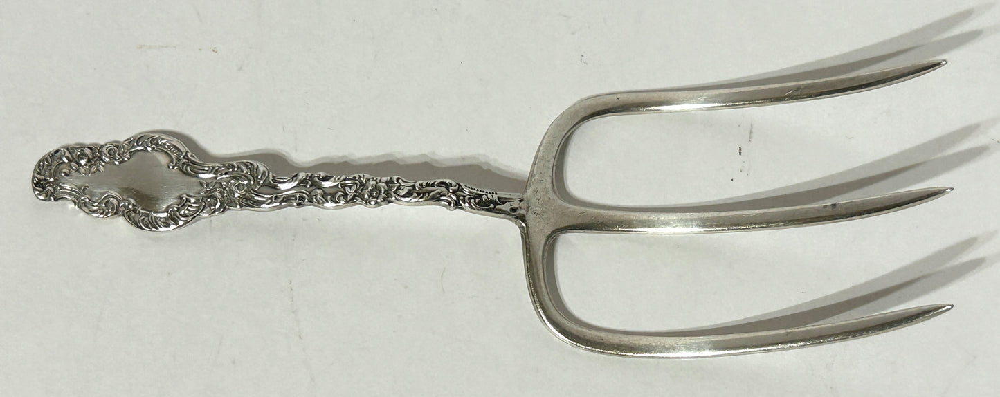STERLING ANTIQUE LARGE SERVING FORK BY WM. B. DURGIN