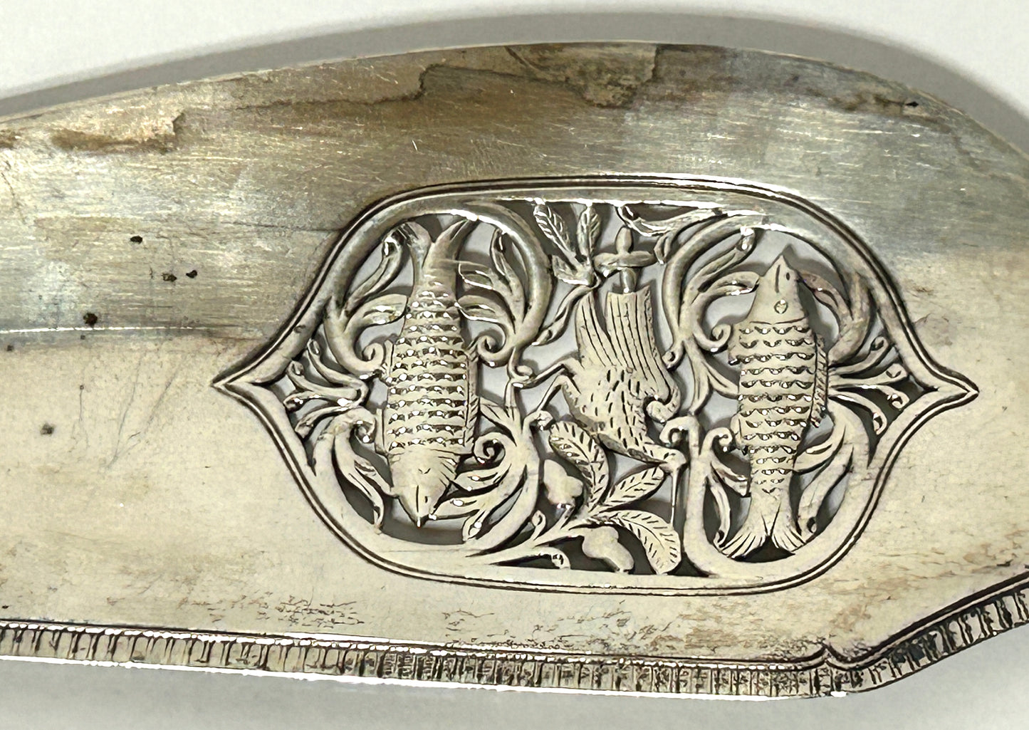 ANTIQUE BRITISH STERLING HEAVY FISH SERVER