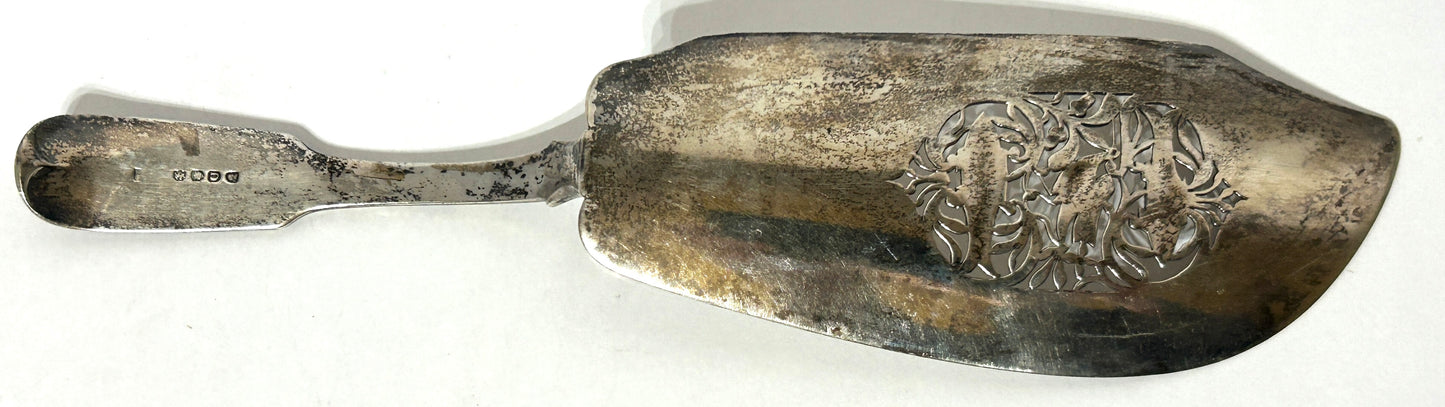 ANTIQUE BRITISH STERLING HEAVY FISH SERVER