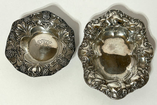 ANTIQUE STERLING PAIR OF FANCY DISHES