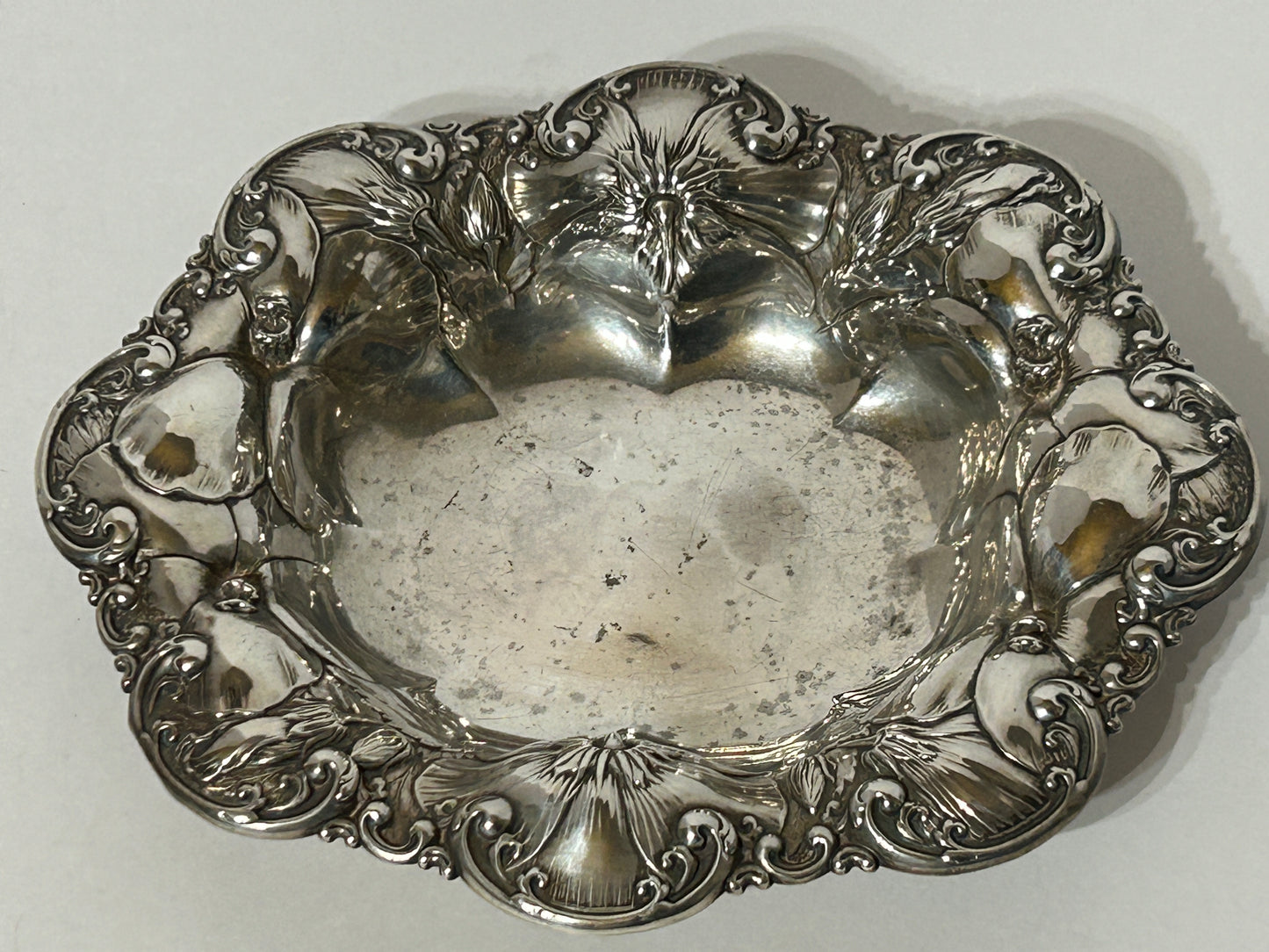 ANTIQUE STERLING PAIR OF FANCY DISHES