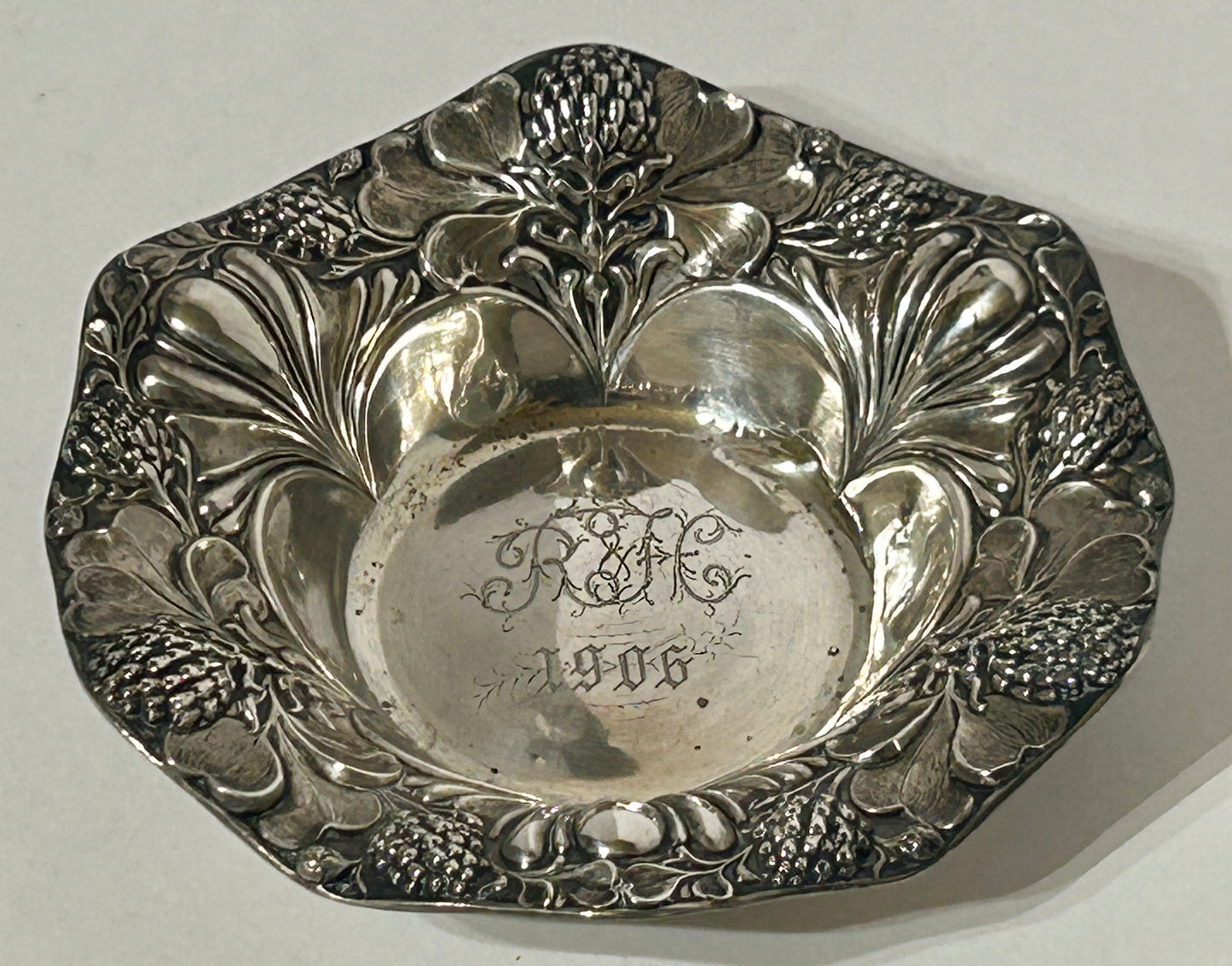 ANTIQUE STERLING PAIR OF FANCY DISHES