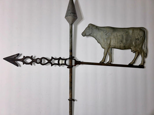 ANTIQUE COW LARGE WEATHERVANE