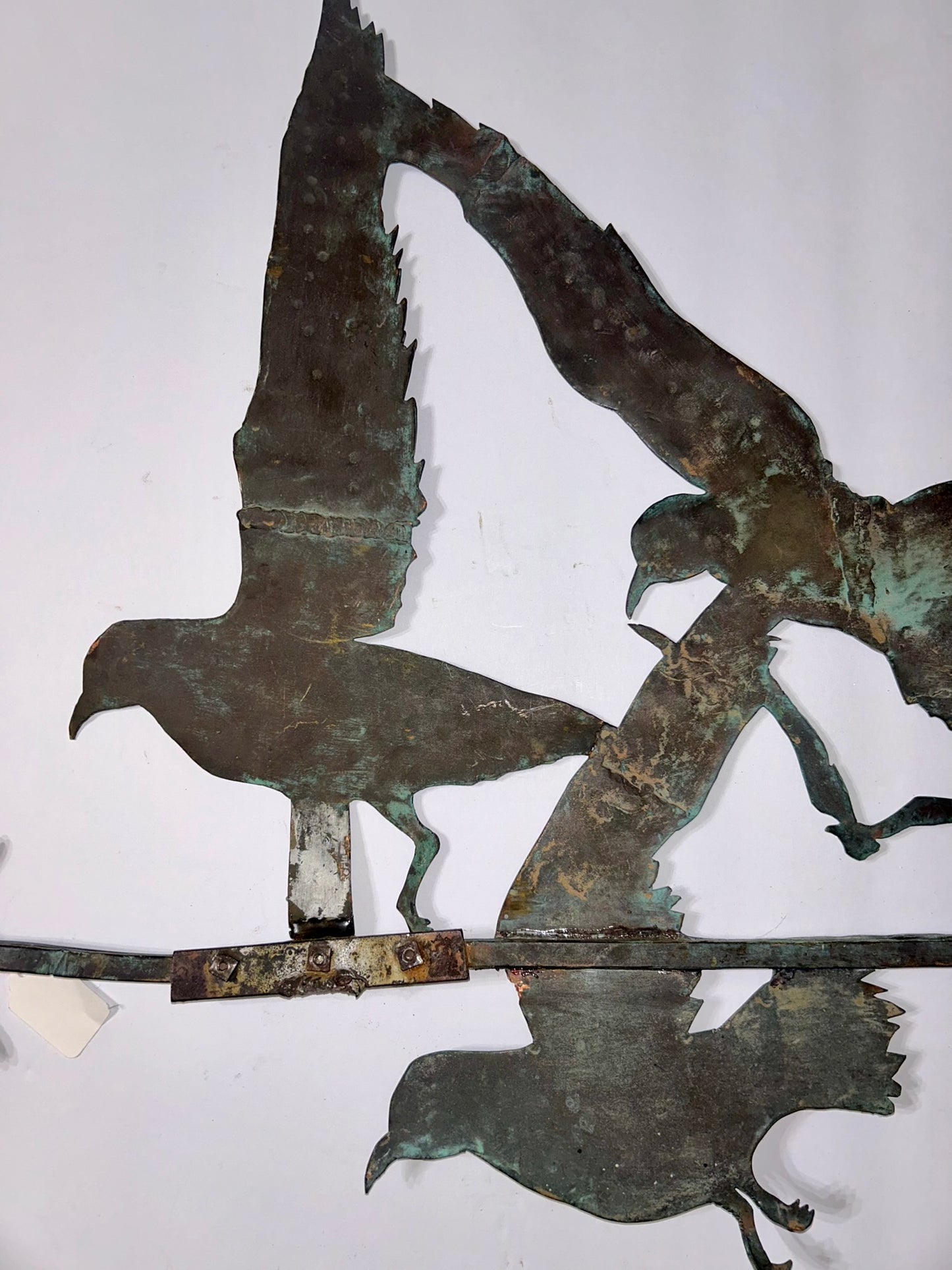 ANTIQUE COPPER HANDMADE BIRDS WEATHERVANE