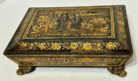 ANTIQUE CHINESE CHINOISERIE BOX