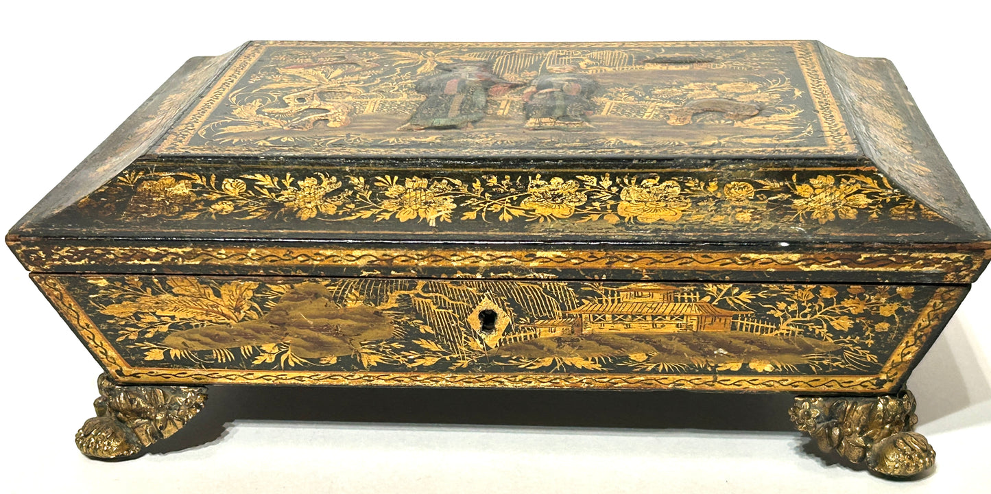 ANTIQUE CHINESE CHINOISERIE BOX