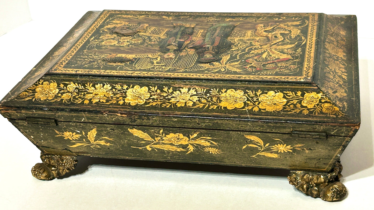 ANTIQUE CHINESE CHINOISERIE BOX