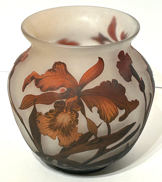 ANTIQUE ARSALL SIGNED CAMEO ART GLASS VASE