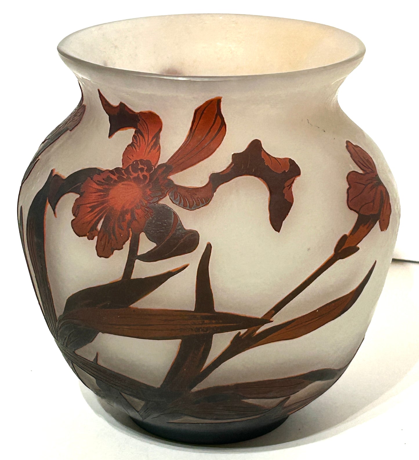 ANTIQUE ARSALL SIGNED CAMEO ART GLASS VASE