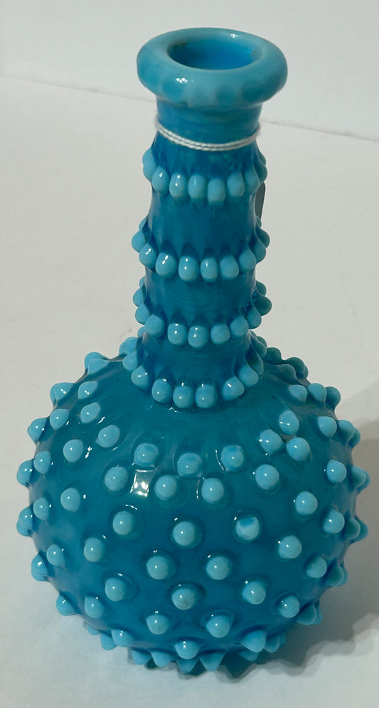BARBER BOTTLE IN BLUE OPAL HOBNAIL