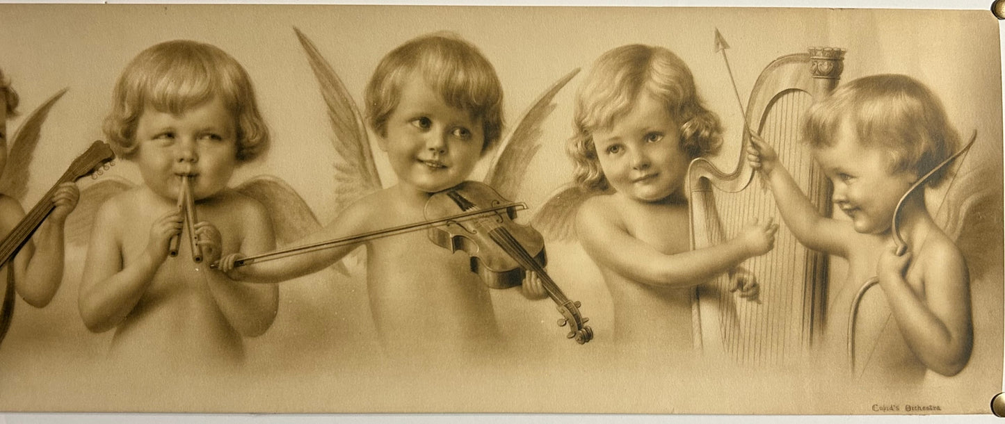 CUPIDS ORCHESTRA ANTIQUE PRINT OF CUPIDS PLAYING INSTRUMENTS