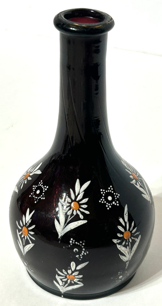 ANTIQUE DARK PURPLE BARBER BOTTLE