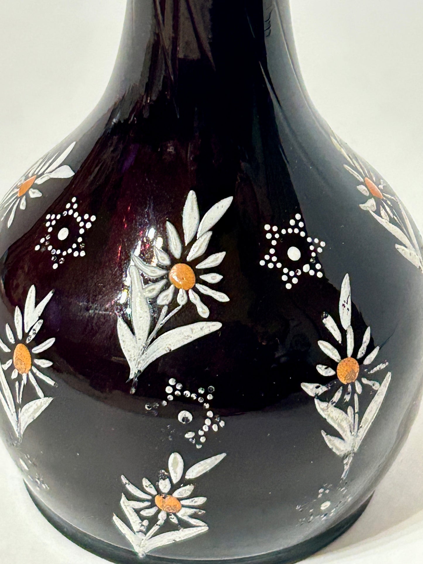 ANTIQUE DARK PURPLE BARBER BOTTLE