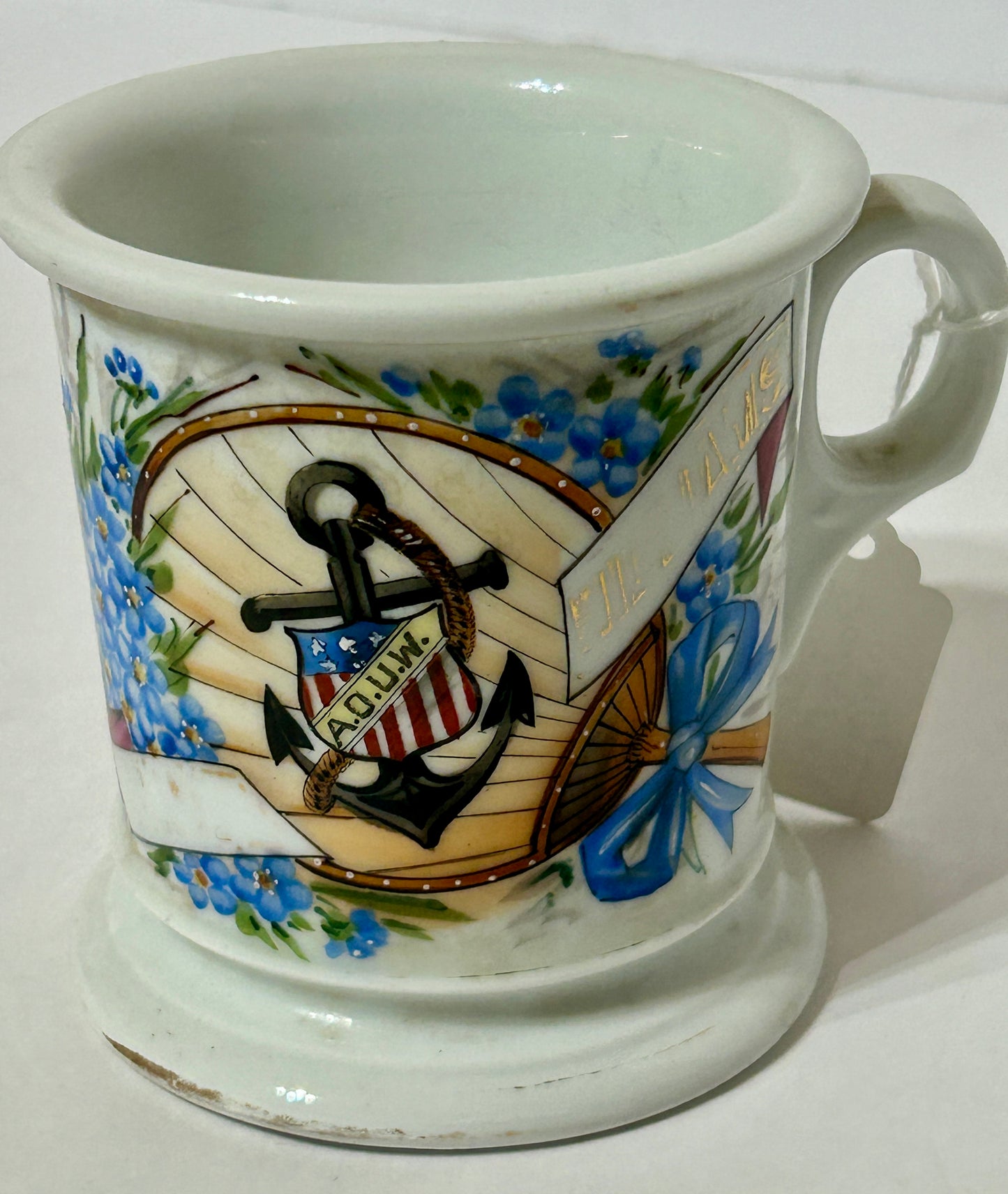 ANCIENT ORDER OF UNITED WORKMEN ANTIQUE SHAVING MUG
