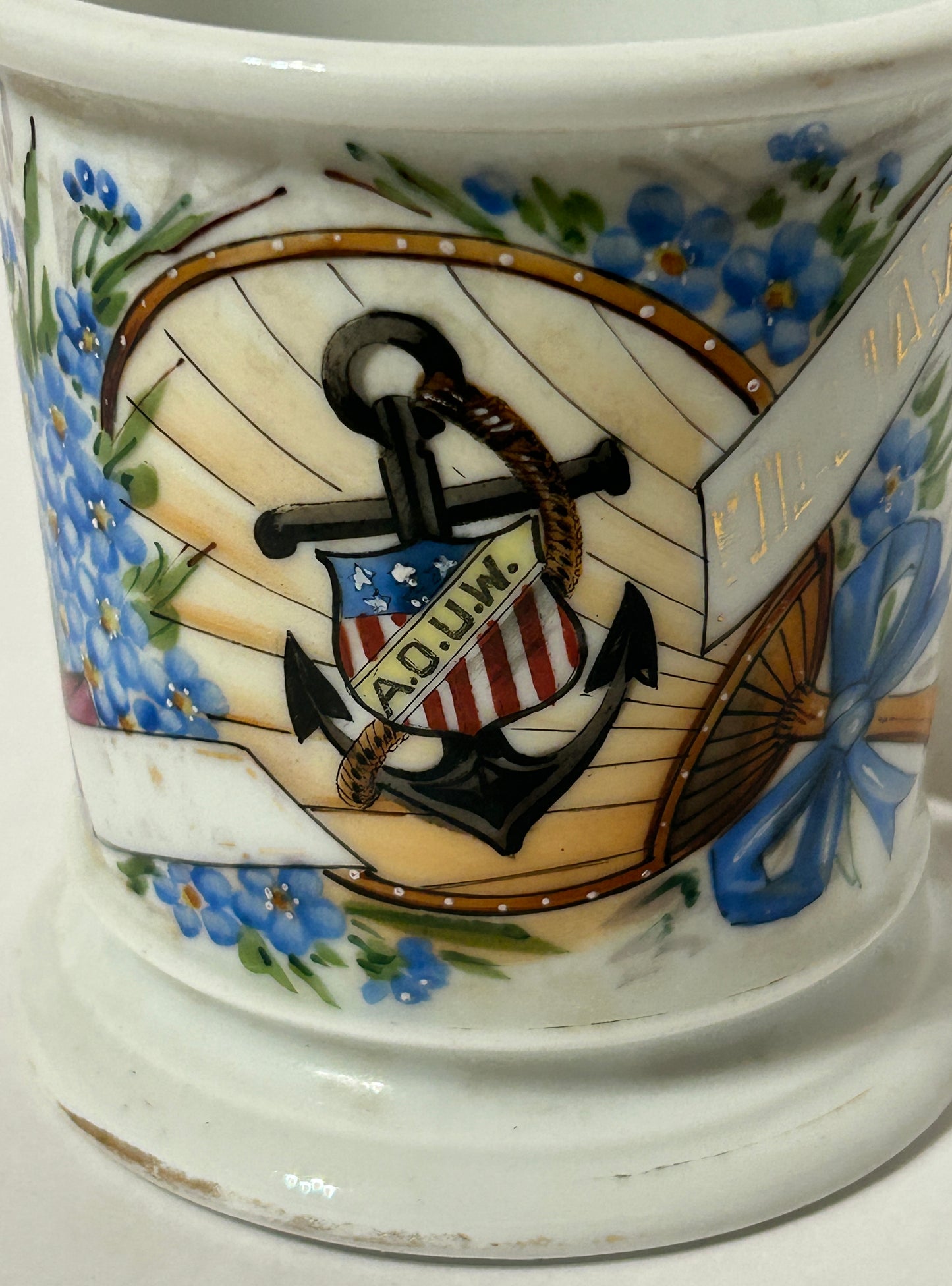 ANCIENT ORDER OF UNITED WORKMEN ANTIQUE SHAVING MUG
