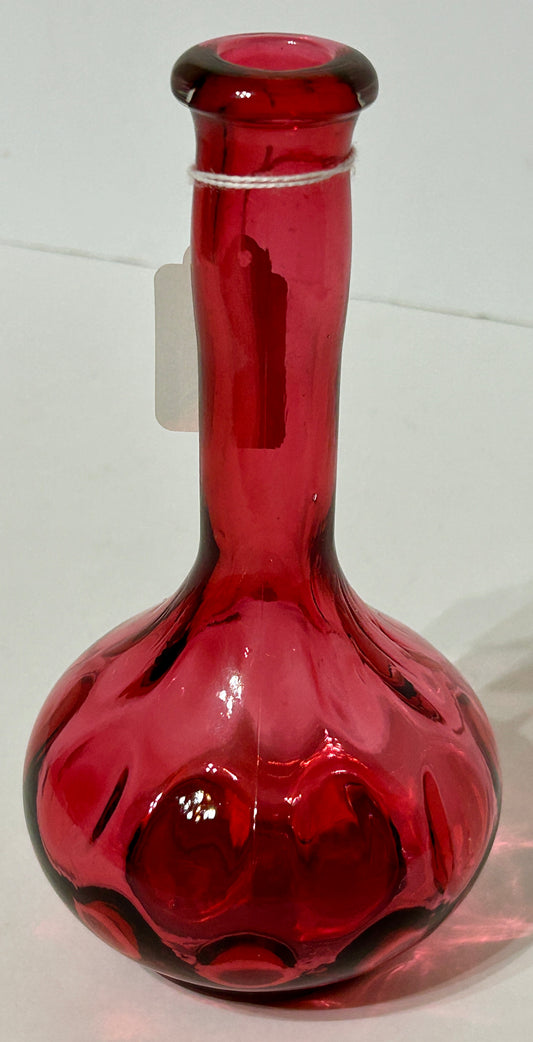 CRANBERRY THUMBPRINT BARBER BOTTLE