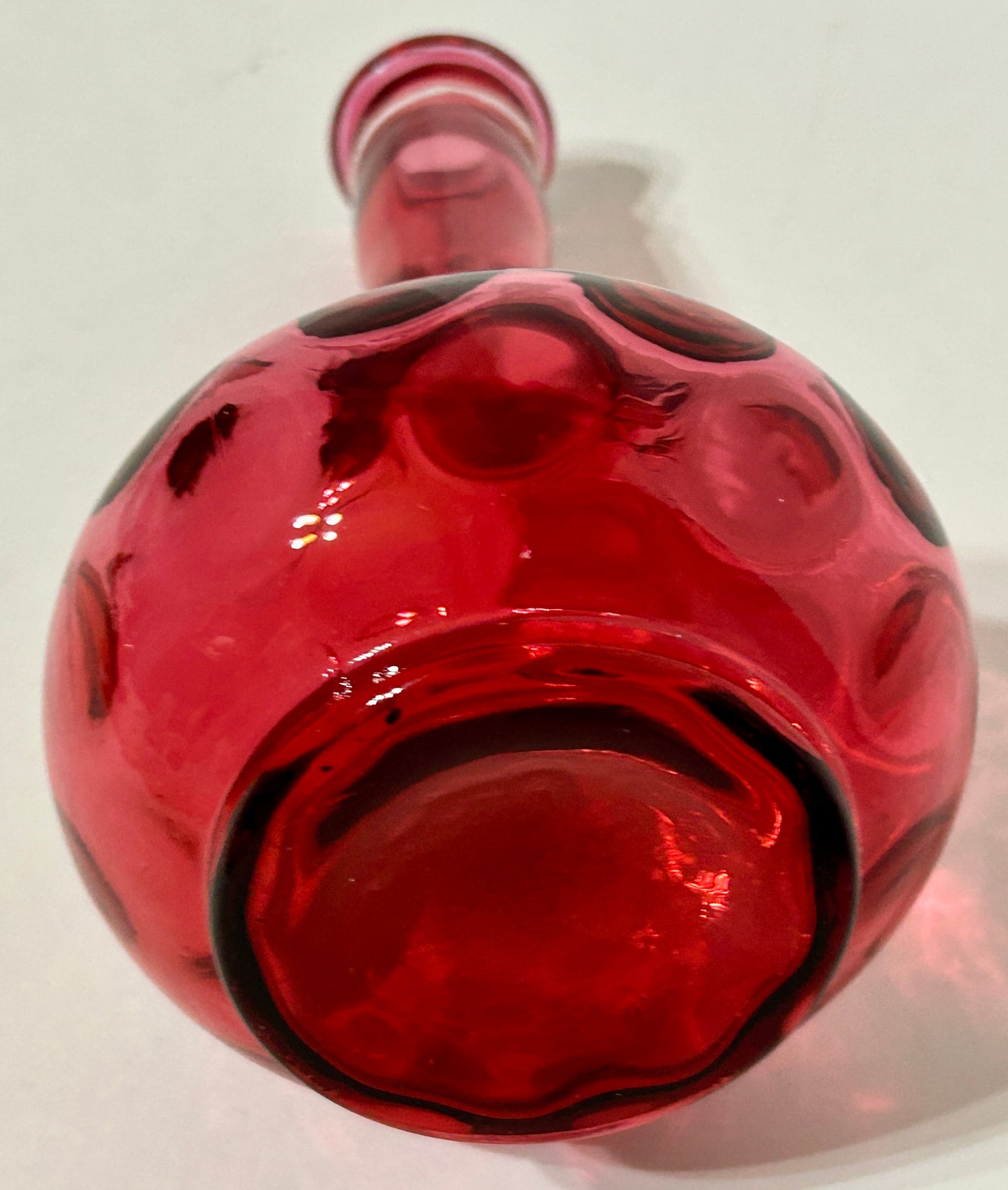 CRANBERRY THUMBPRINT BARBER BOTTLE