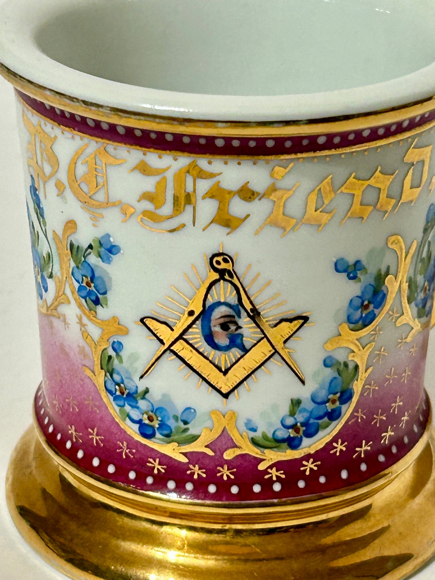 ANTIQUE MASONIC SHAVING MUG BY KOKEN