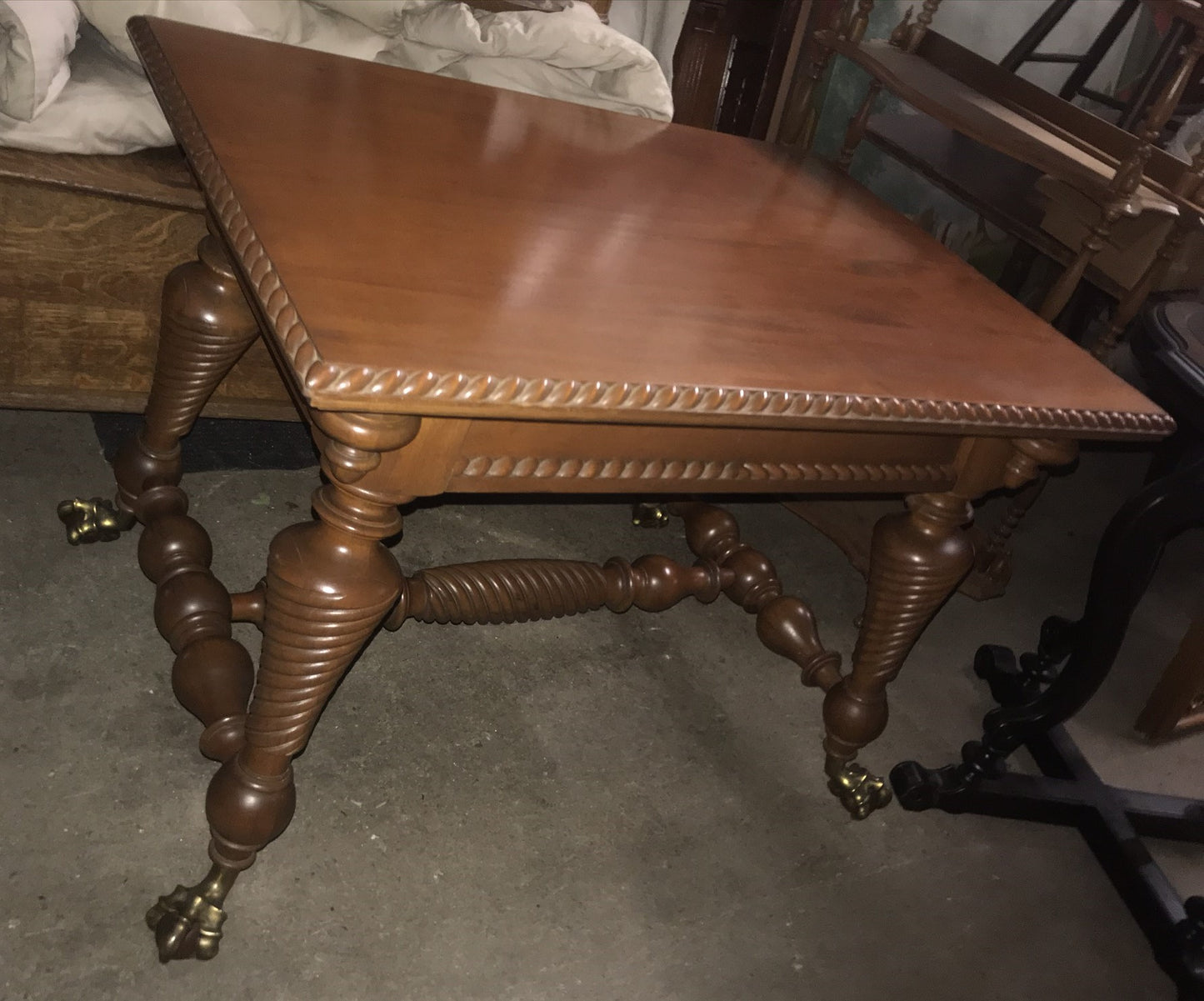 MERKLEN BROTHERS SPIRAL TWIST MAHOGANY TABLE