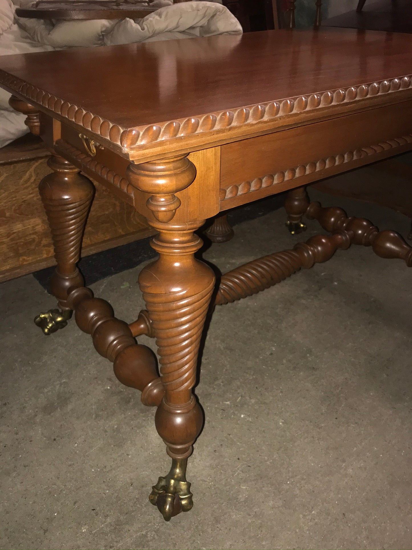 MERKLEN BROTHERS SPIRAL TWIST MAHOGANY TABLE