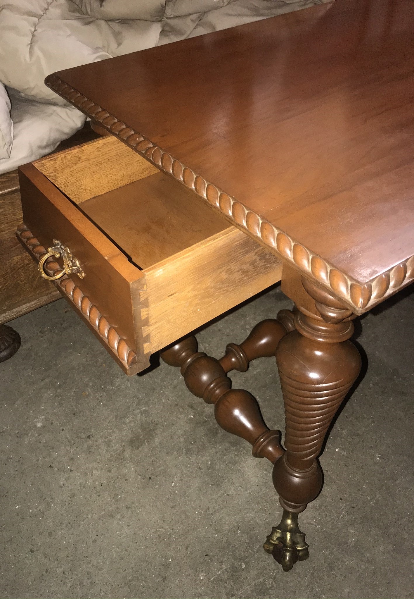 MERKLEN BROTHERS SPIRAL TWIST MAHOGANY TABLE