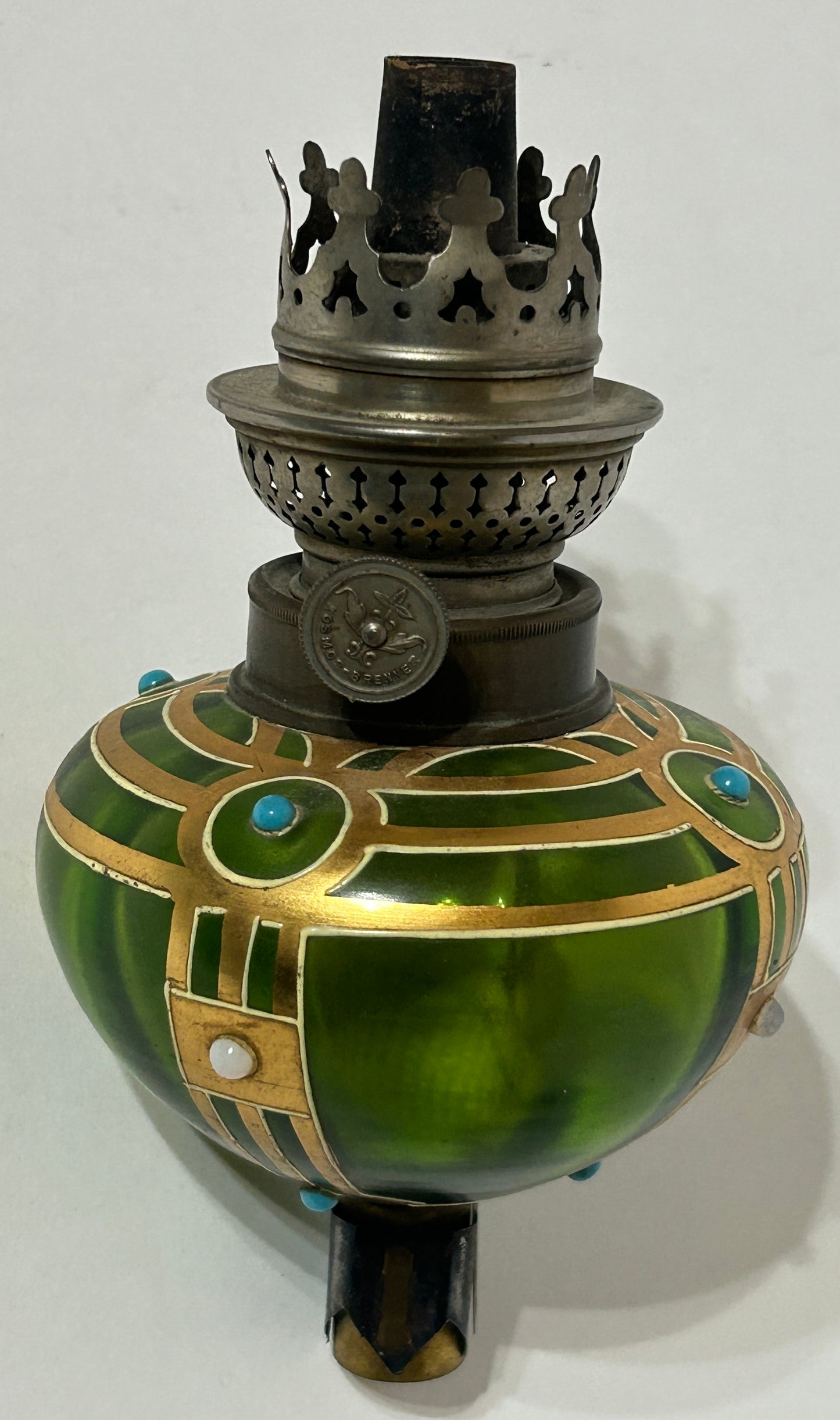 ANTIQUE COSMOS GREEN PEG LAMP