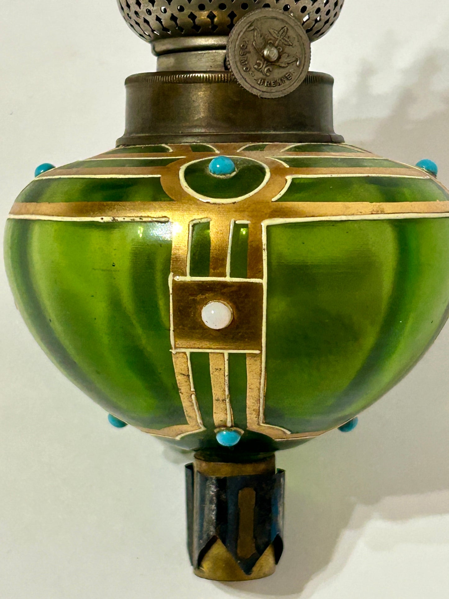 ANTIQUE COSMOS GREEN PEG LAMP