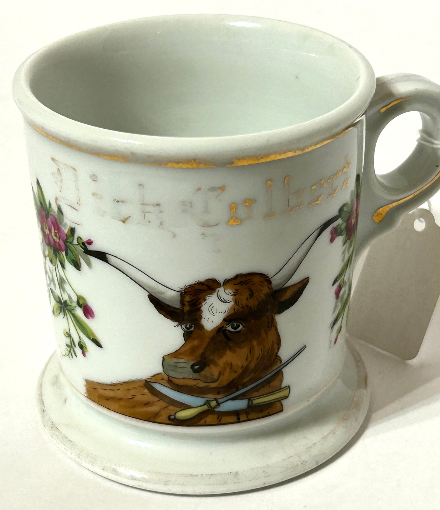 ANTIQUE OCCUPATIONAL SHAVING MUG OF BUTCHER