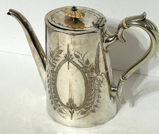 ANTIQUE EARLY SHEFFIELD SILVER COFFEE POT