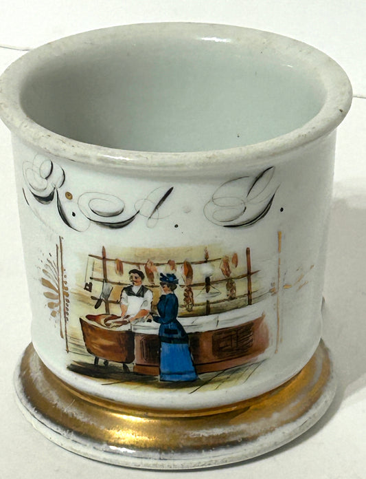 ANTIQUE OCCUPATIONAL BUTCHER SHAVING MUG