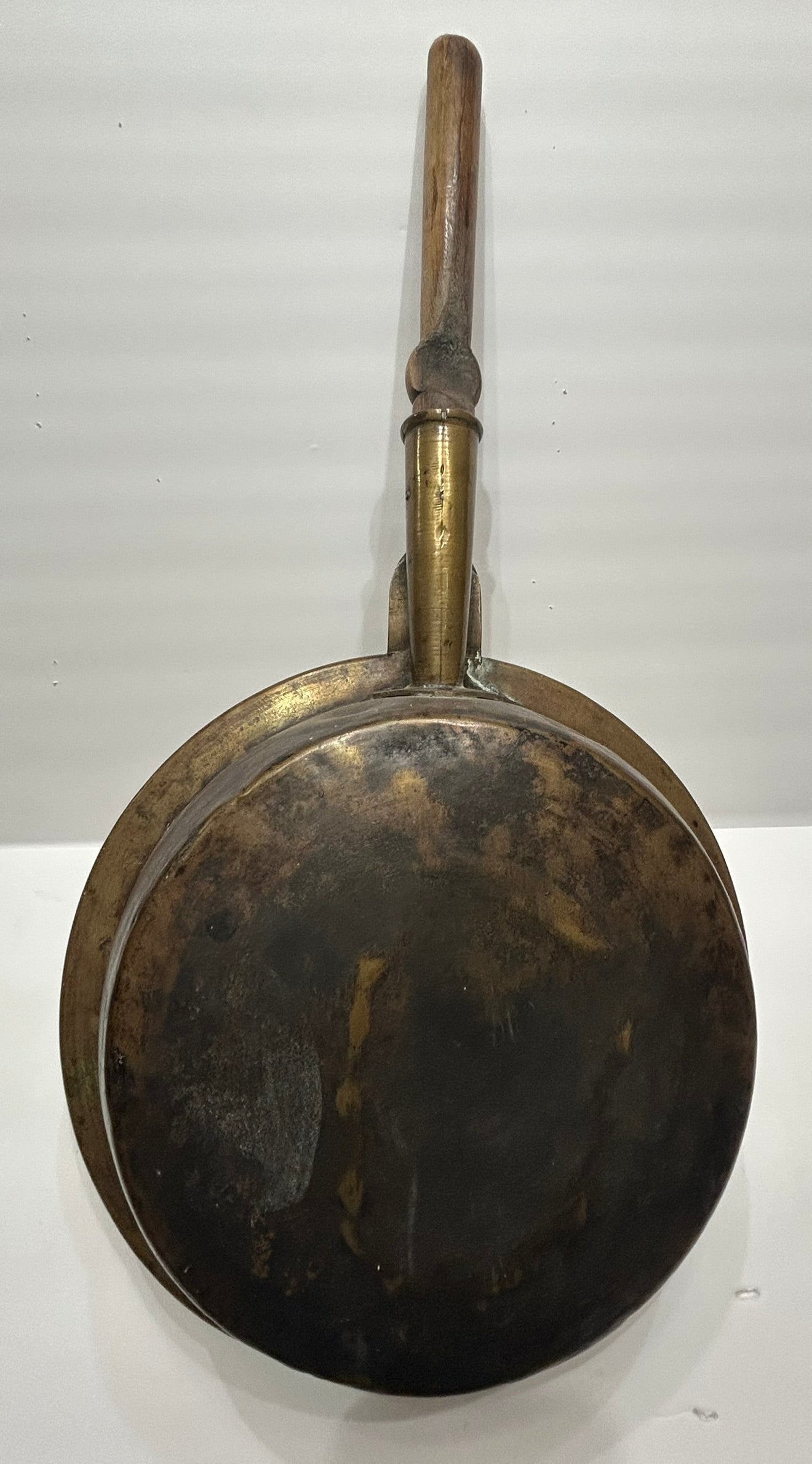 ANTIQUE BRASS FANCY ANIMAL DECORATED BED WARMER