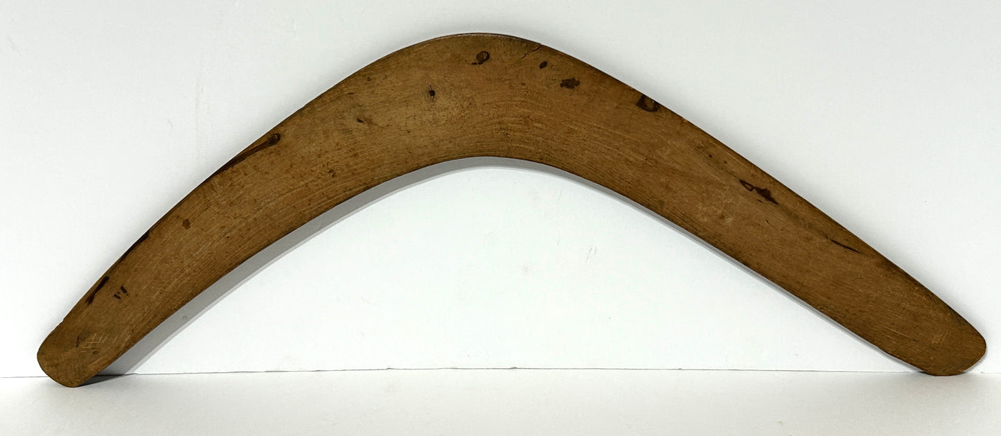 ANTIQUE AUSTRAILIAN BOOMERANG WITH DECORATIONS