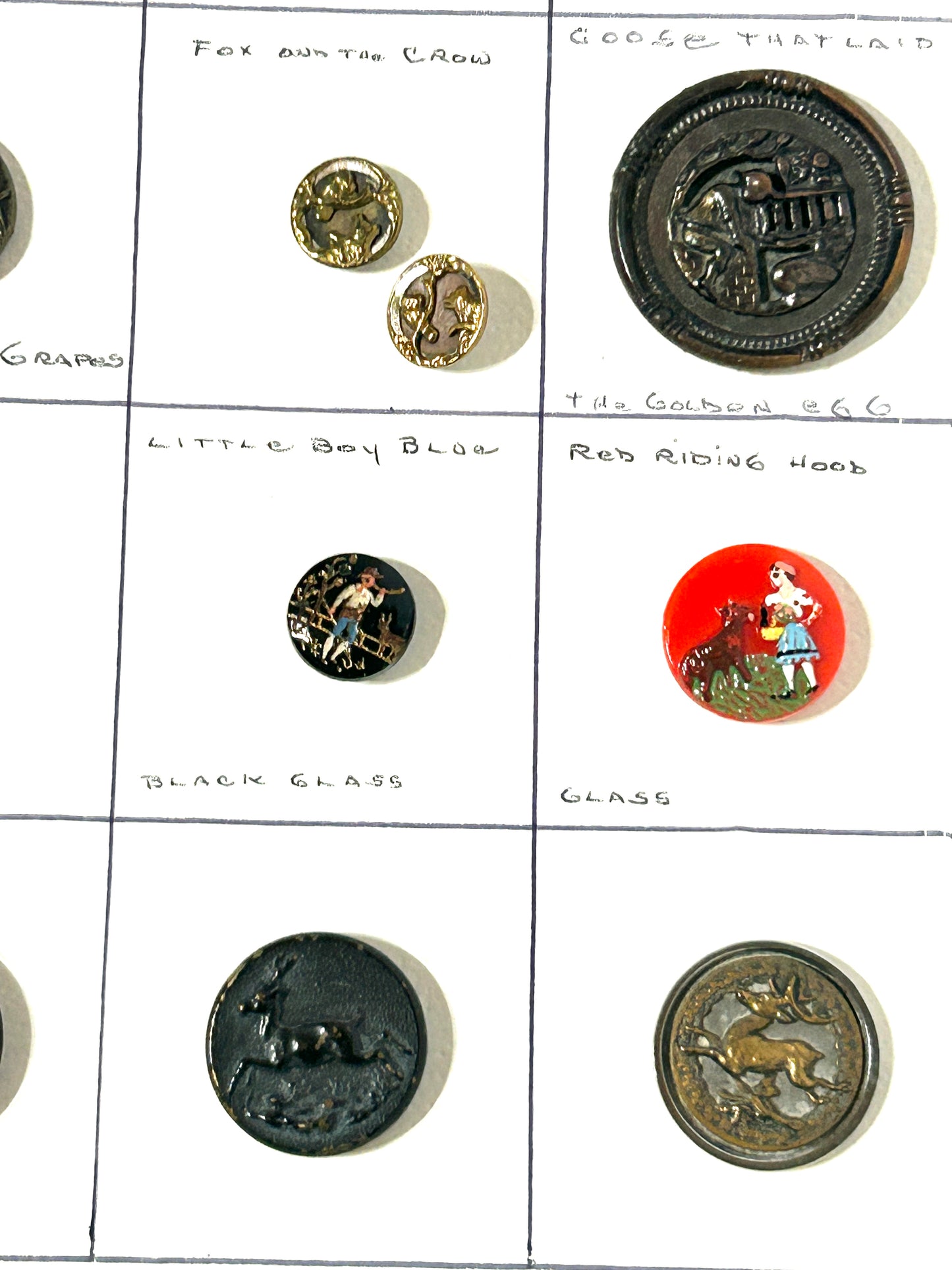 ANTIQUE BUTTONS WITH ANIMALS
