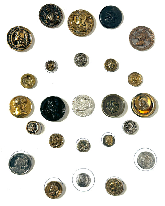 ANTIQUE MAN HEADED BUTTONS