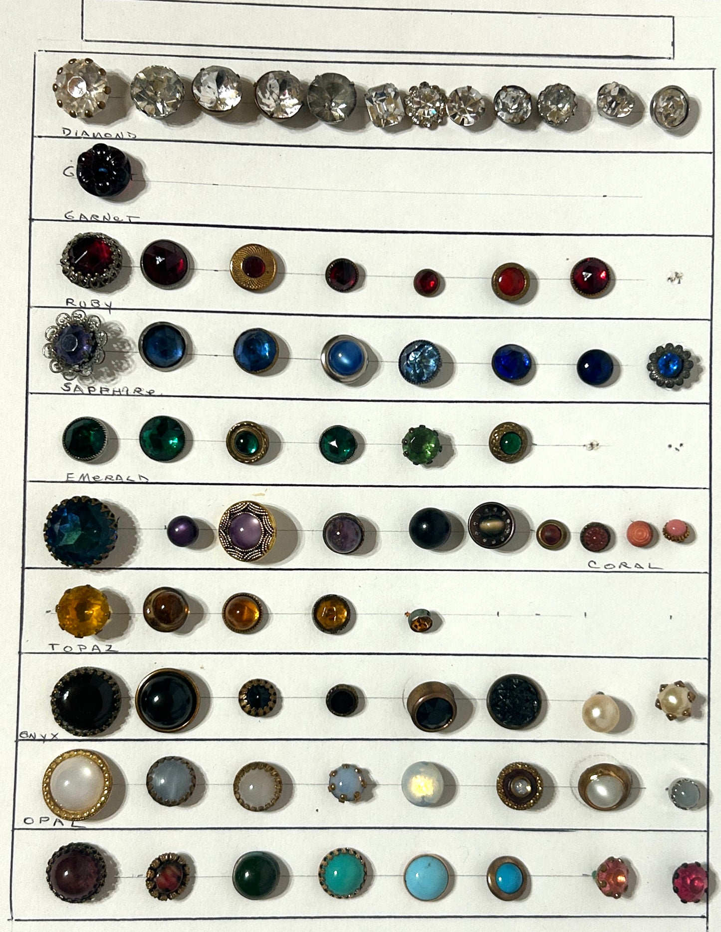 ANTIQUE BUTTONS WITH JEWELS