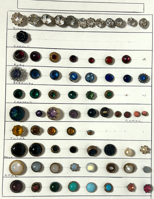 ANTIQUE BUTTONS WITH JEWELS